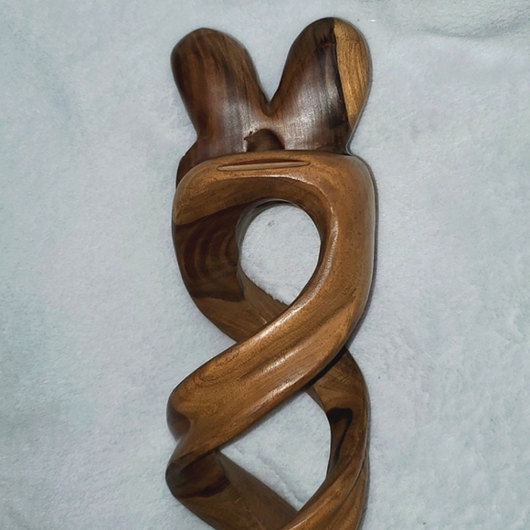 Carved Wood Eternal Love Sculpture - Picture 11 of 16